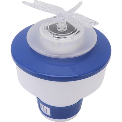 Kleiner, schwimmender Chemikalienspender, verstellbar, Kunststoff, 600 mAh, schwimmender Chlorspender für Whirlpools, kleine Pools, Libellenlicht (1/5)