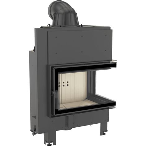 Kamineinsatz aus Stahl KRATKI MBM rechts 10 kW Ø 200 gebogenes Glas (1/5)
