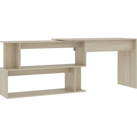 Maison Exclusive - Scrivania Angolo Rovere Sonoma 200x50x76 cm Legno Multistrato (1/5)