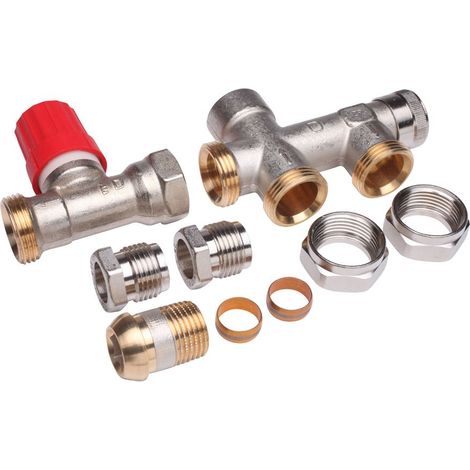 Danfoss Steigrohrventil für 2-Rohranlagen Set RA-K, Heizkörper R 1/2", Anlage G 3/4" AG, 013G3342 (1/3)