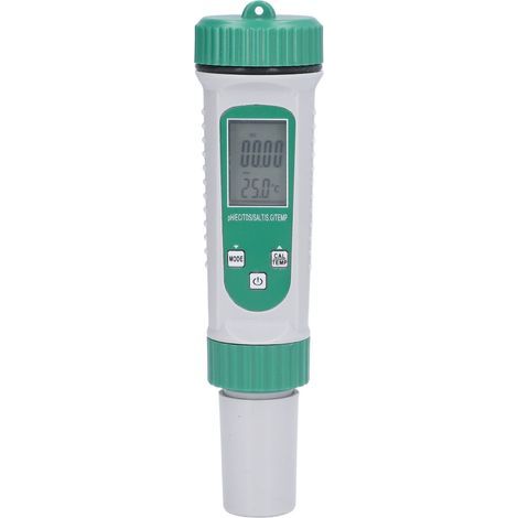 6-in-1 Wasserqualitätstester: pH-Wert, elektrische Leitfähigkeit, Gesamtfeststoffgehalt, Salzgehalt, spezifisches Gewicht, LCD-Temperaturanzeige, weiße Hintergrundbeleuchtung, hohe Genauigkeit (1/5)