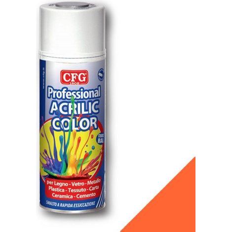 Vernice spray acrilica arancio pastello ral 2003 400ml, cfg sp2003