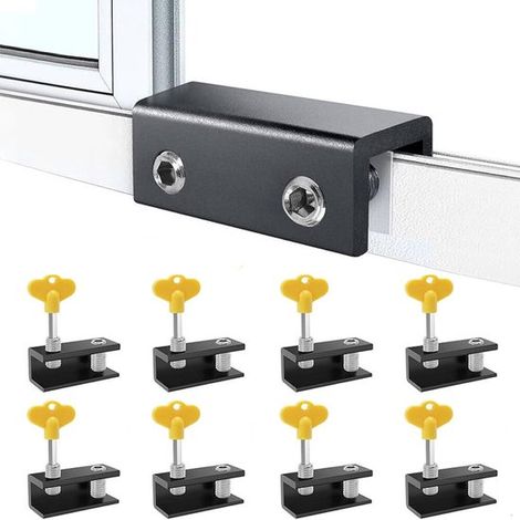 9x Cerradura ventana, Cerradura ventana corredera Cerradura ventana, Cerradura Cerradura, Mantén tu seguro, Cerradura ajustable, tornillo: 1,2 cm (1/5)
