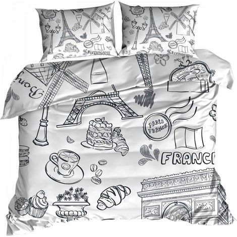Biancheria da letto in raso di cotone 3D 200x220 cm Parigi (1/3)