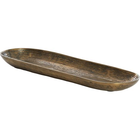 Grand plateau ovale Boira bronze antique 50x16x4cm (1/4)