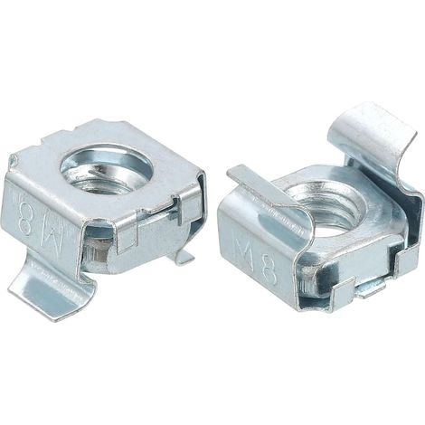 5Pcs M8 x 1,25mm Cage Ecrou Snap-in Cage Ecrous Argent (1/5)