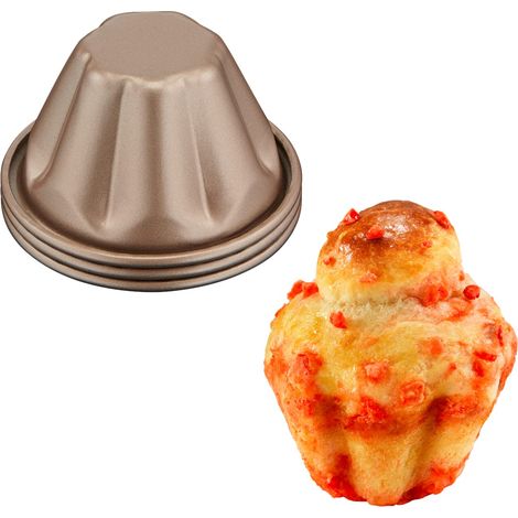Tefal Set di 3 stampi per panini, rivestimento antiaderente, facile sformatura, rimovibili e impilabili, facile da riporre, stampo per pane, Creabake J3089304 (1/4)