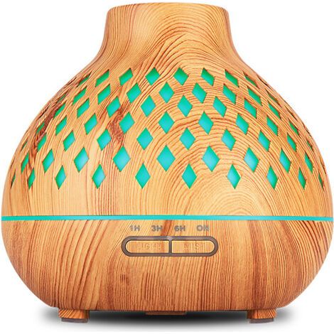 Diffuseur d'huiles Essentielles 400ML, Diffuseur de Parfum , Humidificateur Ultrasonique avec 7 Couleurs Lumières LED, Arrêt Automatique, pour Maison, Yoga, Spa (1/3)