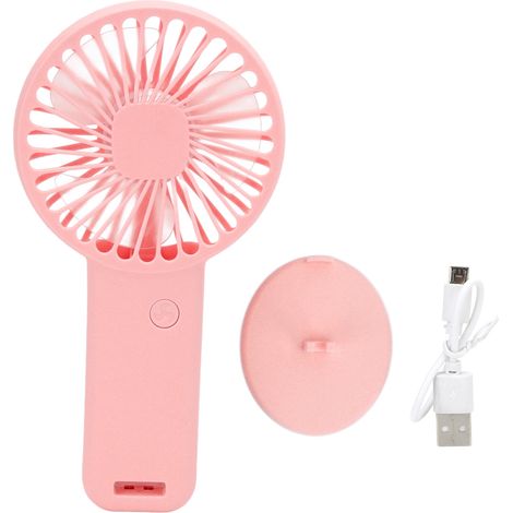 Ventilateur de Poche USB Rechargeable - Mini Ventilateur Portable Silencieux pour Enfants, Voyage et Extérieur - Rose (1/5)