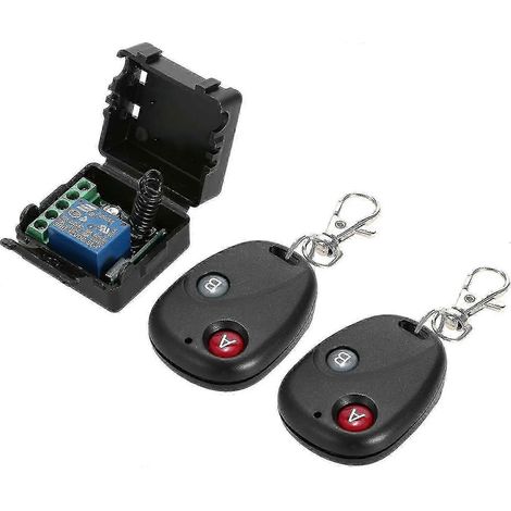Émetteur et récepteur de relais de commande à distance sans fil 433 MHz CC 12 V, module de commande à distance universel à 1 canal et émetteur RF pour la télécommande de maison intelligente. (1/4)
