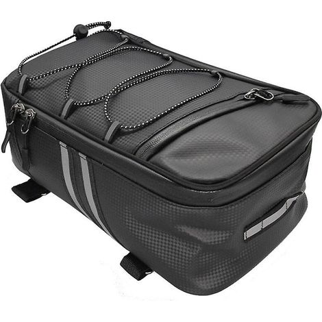 sac De Queue D'outil 8l Sac De Coffre En Cuir Pu Tanche Grande Capacit Sac De Rangement De Bagages Pour Vhicule Lectrique Moto Vlo Noir