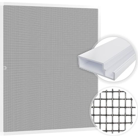 Moustiquaire avec Cadre Aluminium Blanc - 1 Pièce - Design Minimaliste - Protection Insectes Sans Perçage - Fenêtres Salon Chambre - 80x100cm (1/5)
