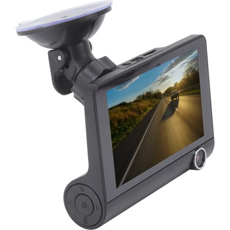 Caméra embarquée avec écran LCD 4 pouces, grand angle de 120°, capteur G, enregistrement en boucle, fonction parking sécurisé pour voiture. (1/5)