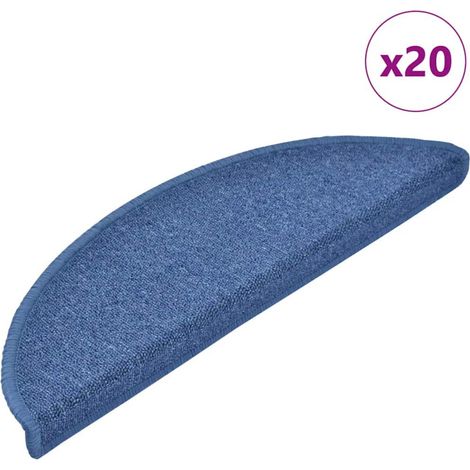 Alfombrillas para escaleras 20 unidades 56x17x3 cm Azul Semicircular vidaXL
