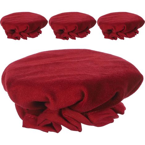 Lot de 4 Protège-poignées de Porte Rouges 8,25 X 8,25 Cm en Polyester et Coton, Protection Antistatique Souple et Anti-collision, Manchons Adaptables pour Poignées Rondes (1/5)