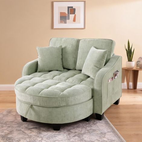 Canapé convertible 2 en 1 avec rangement en bois d'eucalyptus (1/5)