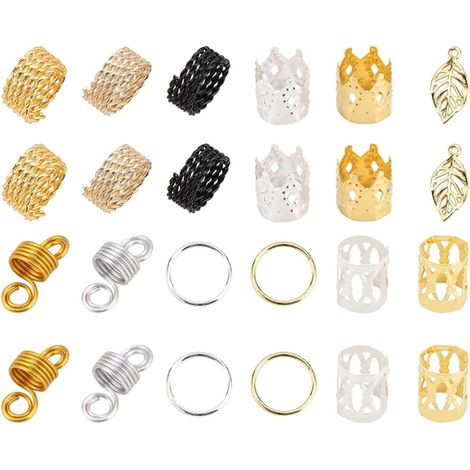 Box of Alloy Dreadlock Rings, Hair Decor (1/5)
