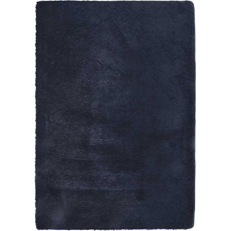 Maison Exclusive - Alfombra de pelo largo NAVARRA azul marino 160