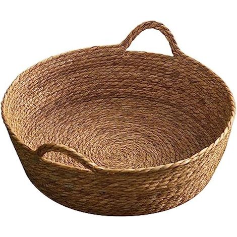 Panier en Osier pour Chat - Corbeille Ronde Confortable avec Niche en Rotin Tissé à la Main pour Chaton, Chiot et Petits Animaux Domestiques - Toutes Saisons (1/5)