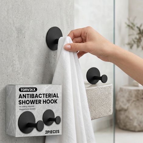 Multifunktional, bohrfrei, wasserdicht, rostfrei, zur Wandmontage, robust, langlebig, geeignet für Duschen im Badezimmer – 2 Stück -- BIEMMEDUE (1/5)