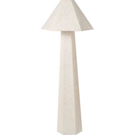 Lampada da terra moderna in ferro con paralume in PVC e base in tessuto Soggiorno Camera da letto Luce Beige Dembi