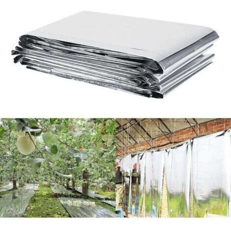 Feuille de Film Mylar Réfléchissant Argenté, Hautement Réfléchissant, Augmente Efficacement la Croissance des Plantes pour Les Serres de Jardin, 210 x 130 cm (1/4)