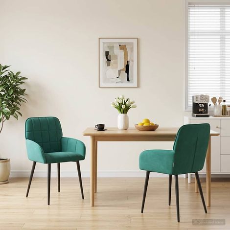 Sedie da pranzo 2 pcs Velluto Turchese 57 x 50 x 85 cm vidaXL (1/5)