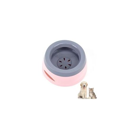 Bol d’eau anti-déversement pour chien, maison et voyages, rose –