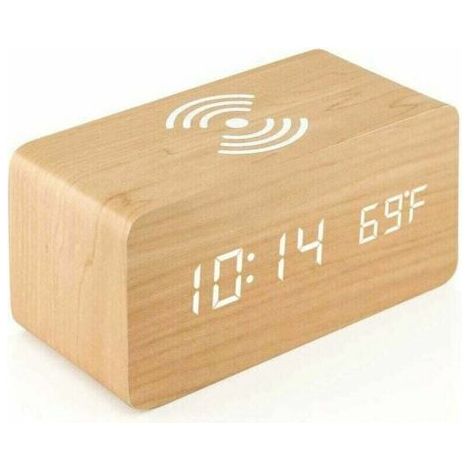 Reveil Numerique Avec Chargeur Sans Fil Led Reveil De Bureau Affichage De La Temperature (1/3)