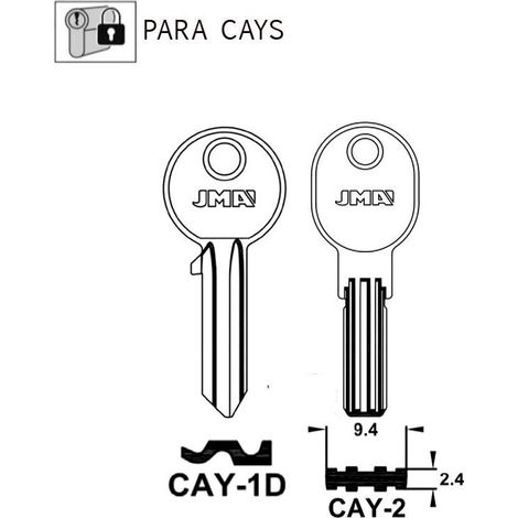 Llave En Bruto CAY-1D JMA Para Cerraduras CAYS Acero Alta Resistencia - Pack 50 Uds