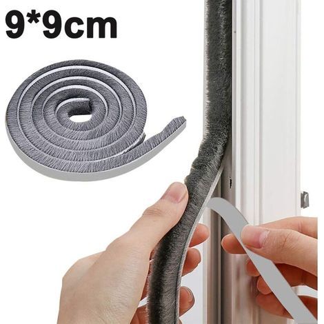 Joint à brosse coupe-froid pour fenêtre et porte, bande d'étanchéité auto-adhésive en feutre, bande d'étanchéité anti-poussière et anti-insectes (1/5)