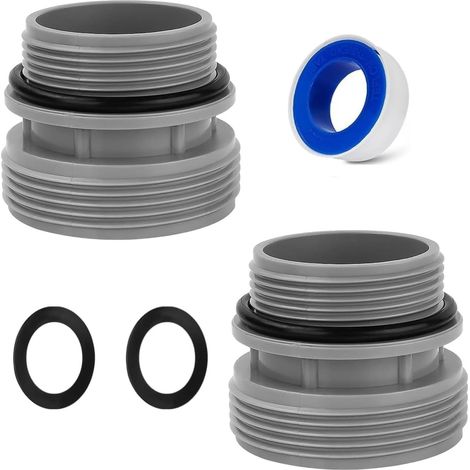 2 PCS Adaptateur Tuyau Piscine 4560, Raccord Pompe Piscine 32 mm et 38 mm, Connecteur Tuyau Piscina, Adaptateur a pour Piscina, Compatible avec Pompes Filtrantes 4000, 2500, 2000, 1500 GPH (1/5)