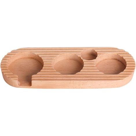 Espresso-Tamperständer – Zubehör für Kaffeemaschinen – Espressomaschinen-Tamperständer – Espressomaschinen-Tamperbasis – 58-mm-Espresso-Tamperständer aus Holz – Espresso-Werkzeuge für Küchen, Cafés un (1/5)
