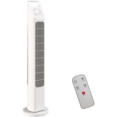 Beyamis Turmventilator mit Fernbedienung, 7,5-Stunden-Timer, leiser Ventilator fürs Schlafzimmer, Weiß