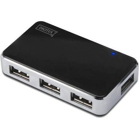 Digitus DA-70220 hub de interfaz 480 Mbit/s Negro, Plata (1/4)