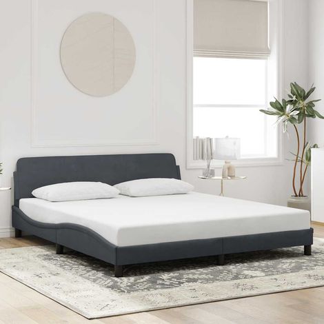 Bettgestell "Dover" Dunkelgrau 180x200 cm Samt