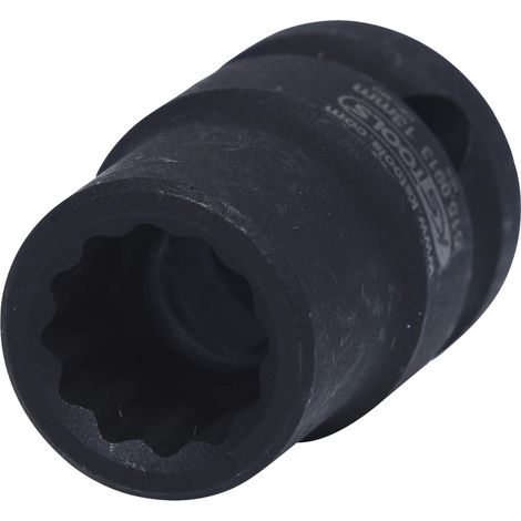 1/2" Bussola poligonale p.avvitatori ad impulsi,corta,13mm (1/4)
