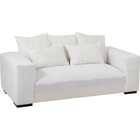 Canapé Design 5 Coussins "Monaco" 217cm Blanc (1/5)
