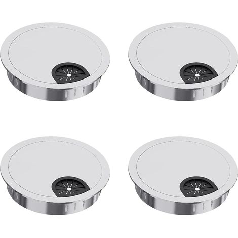 Lot de 4 goulottes de câbles argentées 60 mm  Goulotte métallique  Organiseur de bureau discret en alliage (1/5)