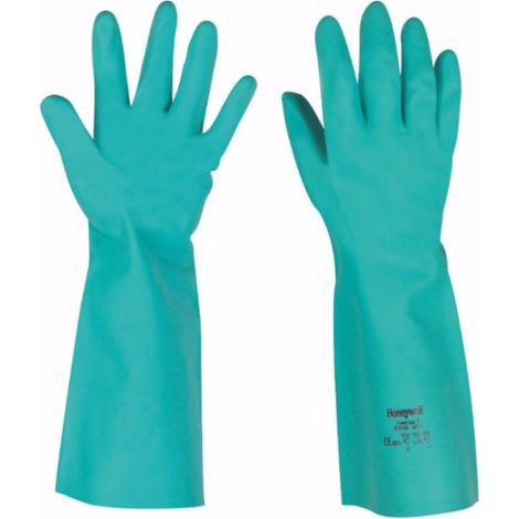 Guantes químicos HONEYWELL de nitrilo verde Power Coat 8