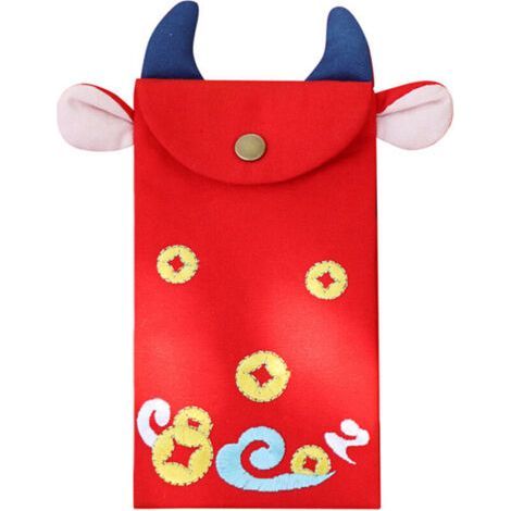 BUNTHAUS Enveloppe Rouge En Forme De Taureau Brode Nouvel An Enveloppe Rouge Tissu Paquet Rouge Nouvel An Chinois Paquet (1/5)