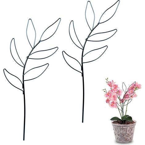 CCYKXA 2 Stück, Schwarzer Pflanzenstab für den Innenbereich, Kletterpflanzenstab für den Innenbereich, Metall-Kletterpflanzenstütze, verwendet für Monstera, Weinreben, Topfpflanzen und Blumen (1/5)