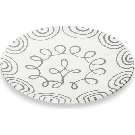 Gmundner Cerámica Gris Flameado, Plato Vajilla Taza (Ø 28cm)