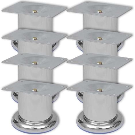 vidaXL 8x Patas de sofá redondas cromadas 60 mm (1/4)