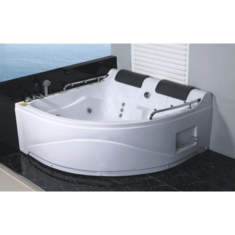 Bagno Italia Vasca da bagno Idromassaggio 150x150 cm due persone con 11 getti cromoterapia radio versione destra (1/5)