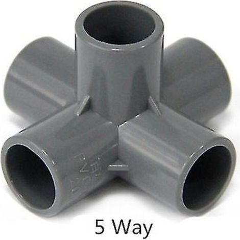 Raccords de tuyau PVC 3, 4, 5 ou 6 voies, répartiteur de tuyau 20-50 mm, adaptateur pour tuyau d'arrosage, raccord pour étagère DIY 40 mm x 40 mm (1/5)