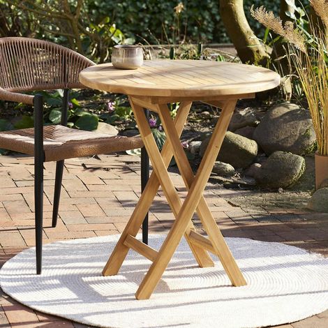 Table bistrot ronde en teck ø70 cm KUTA (1/5)