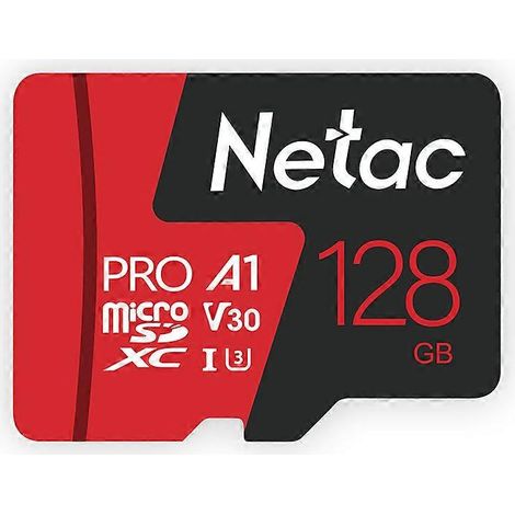 Carte mémoire microSDXC Netac PRO 128 Go - Carte flash haute vitesse V30 A2 U3 4K UHD pour smartphones, drones et appareils photo ( )