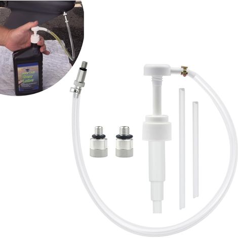 Zahnradölpumpe für Standard-Quart-Flaschen, mit 3/8-Zoll-Metalldrehgelenk, 8-mm- und 10-mm-Adaptern, passt für die meisten Marine- und Mercury-Außenbordmotoren (nicht kompatibel mit Volvo Penta)