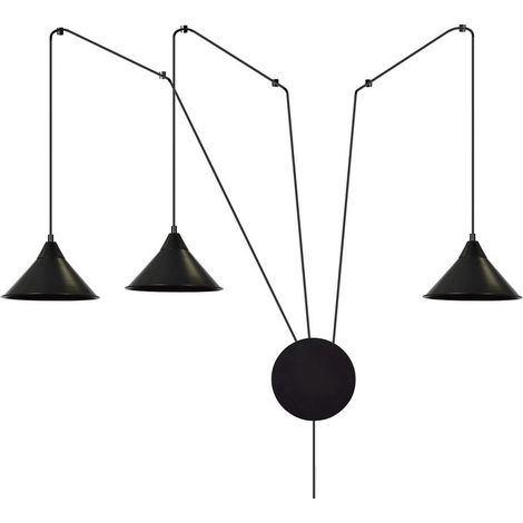 Lampada a Sospensione Abramo, Acciaio verniciato a polvere, Nero, 400x400x60 cm (1/5)